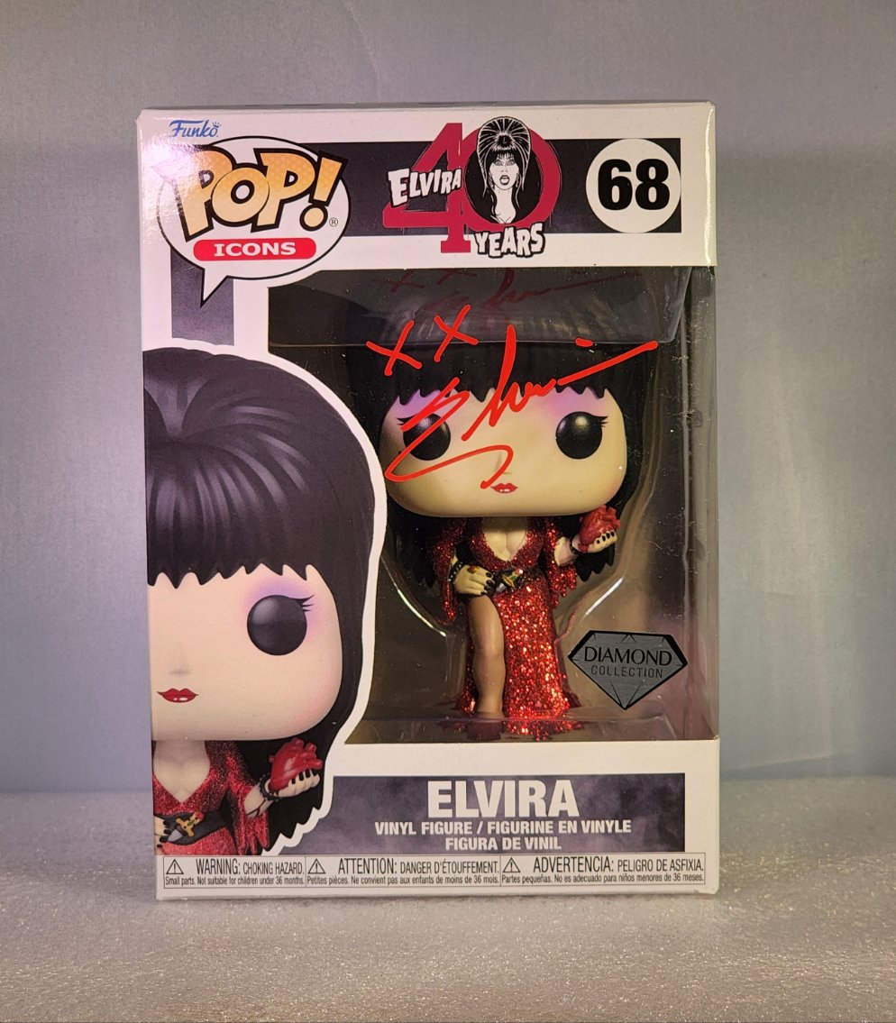 Elvira deals Signed Funko POP #68 Diamond Collection Autographed JSA