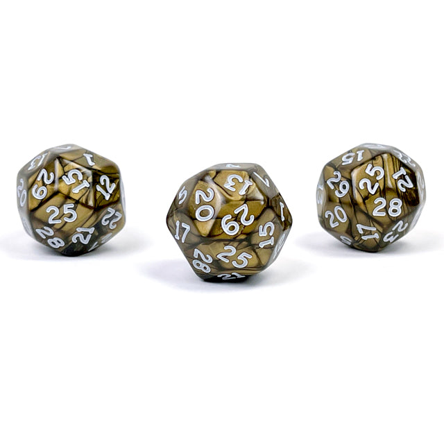 CHX XP3033 Pearlescent Antique Bronze/white d30 Dice