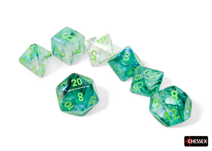 CHX 27595 Borealis Kelp/light green Luminary Polyhedral 7-Dice Set