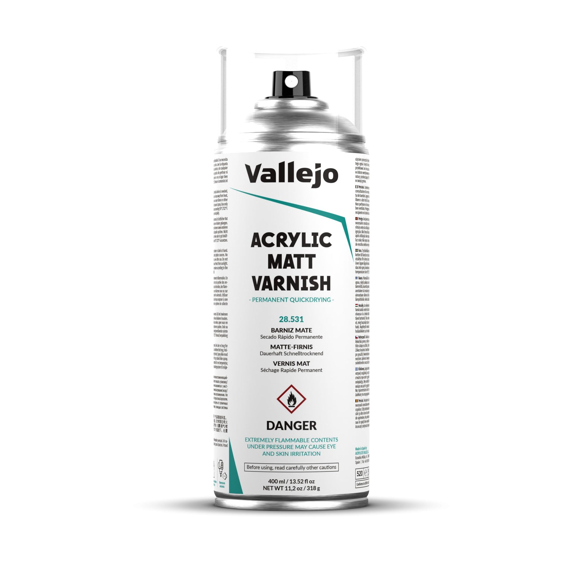 Vallejo Aerosol Spray Primer - Matt Varnish 400ml