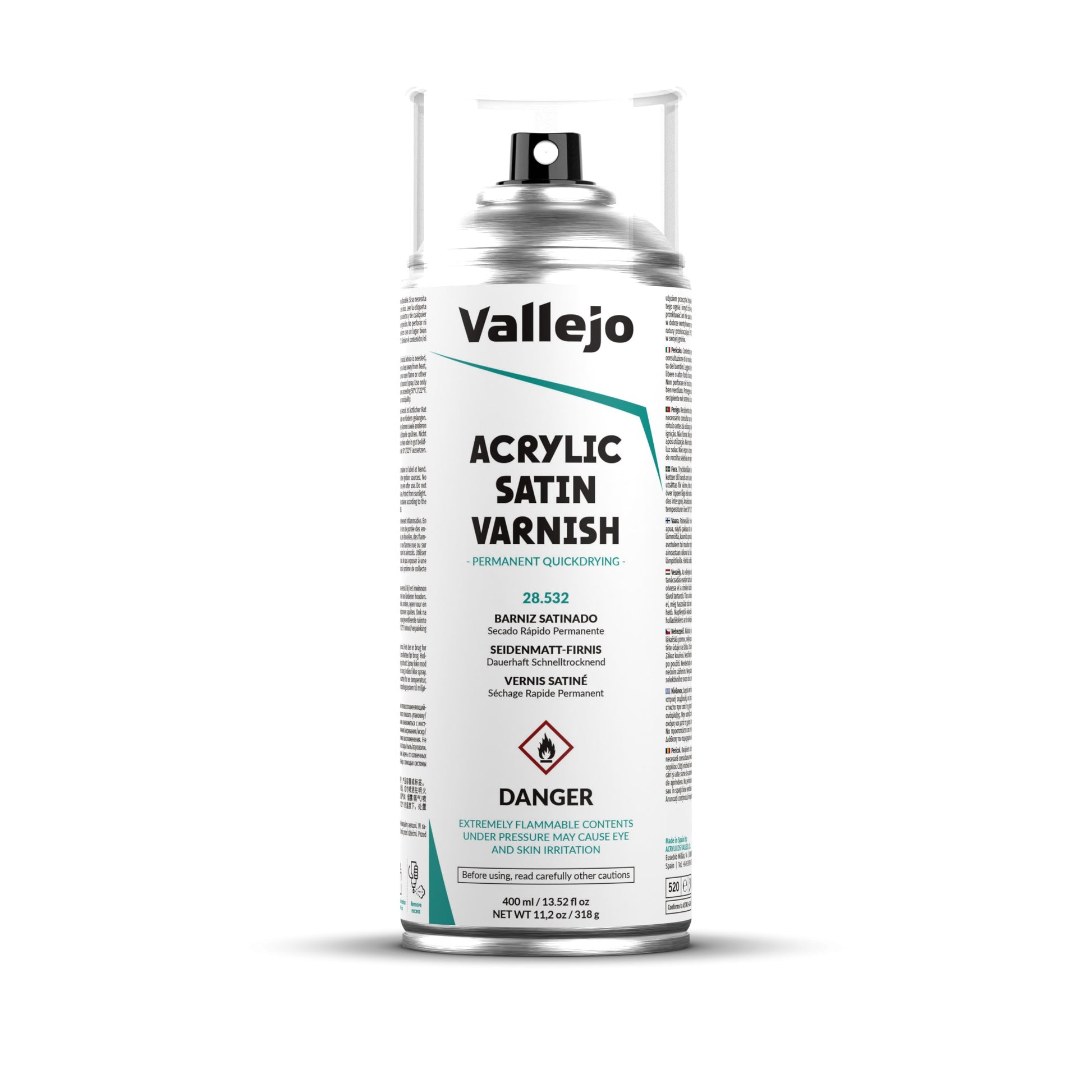 Vallejo Aerosol Spray Primer - Satin Varnish 400ml