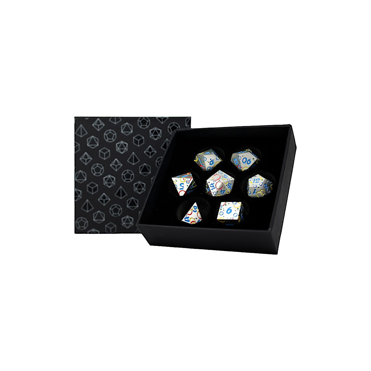 LPG Dice RPG Set Inscripted Bubbles Rainbow White