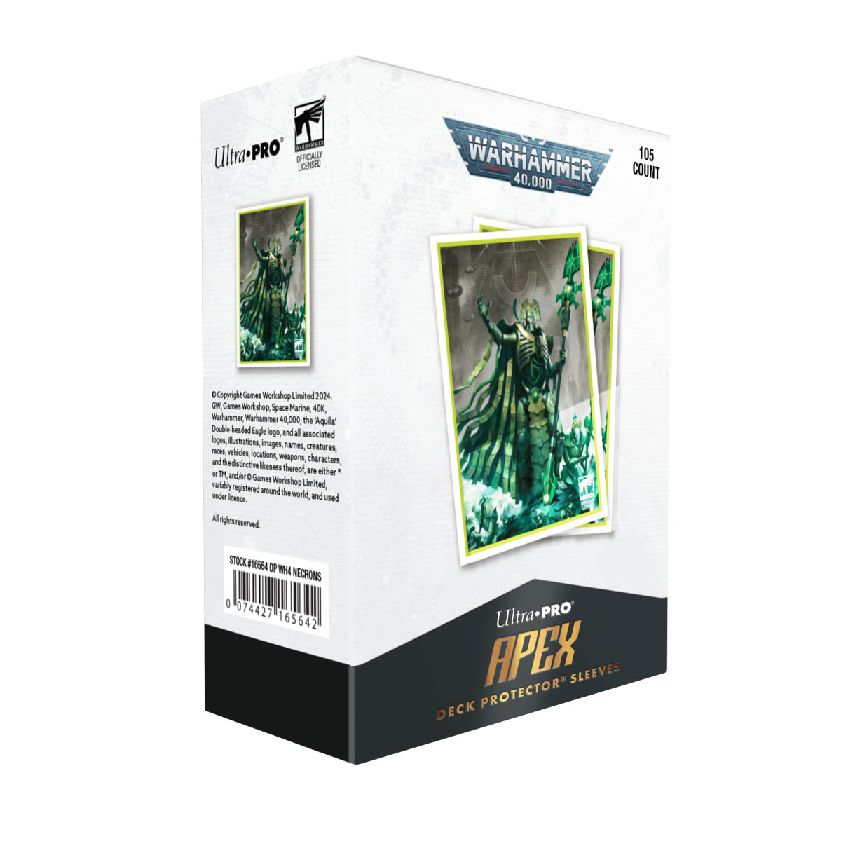 Ultra Pro: UP16564 Necron Codex Aligned 105ct Apex Deck Protector sleeves for Warhammer 40k