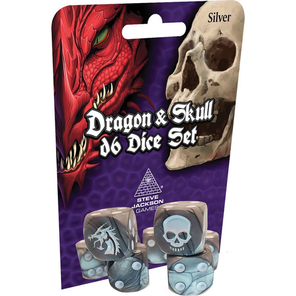 Dragon & Skull Dice Pack Silver