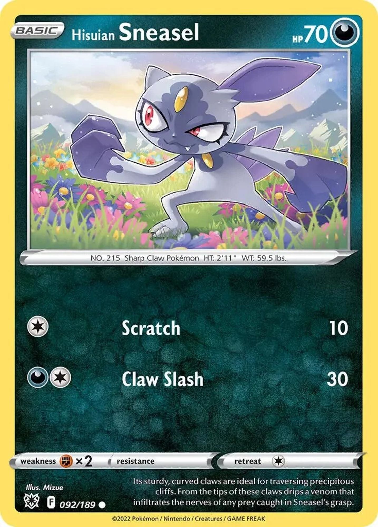 Hisuian Sneasel - 092/189 (Cosmos Holo)