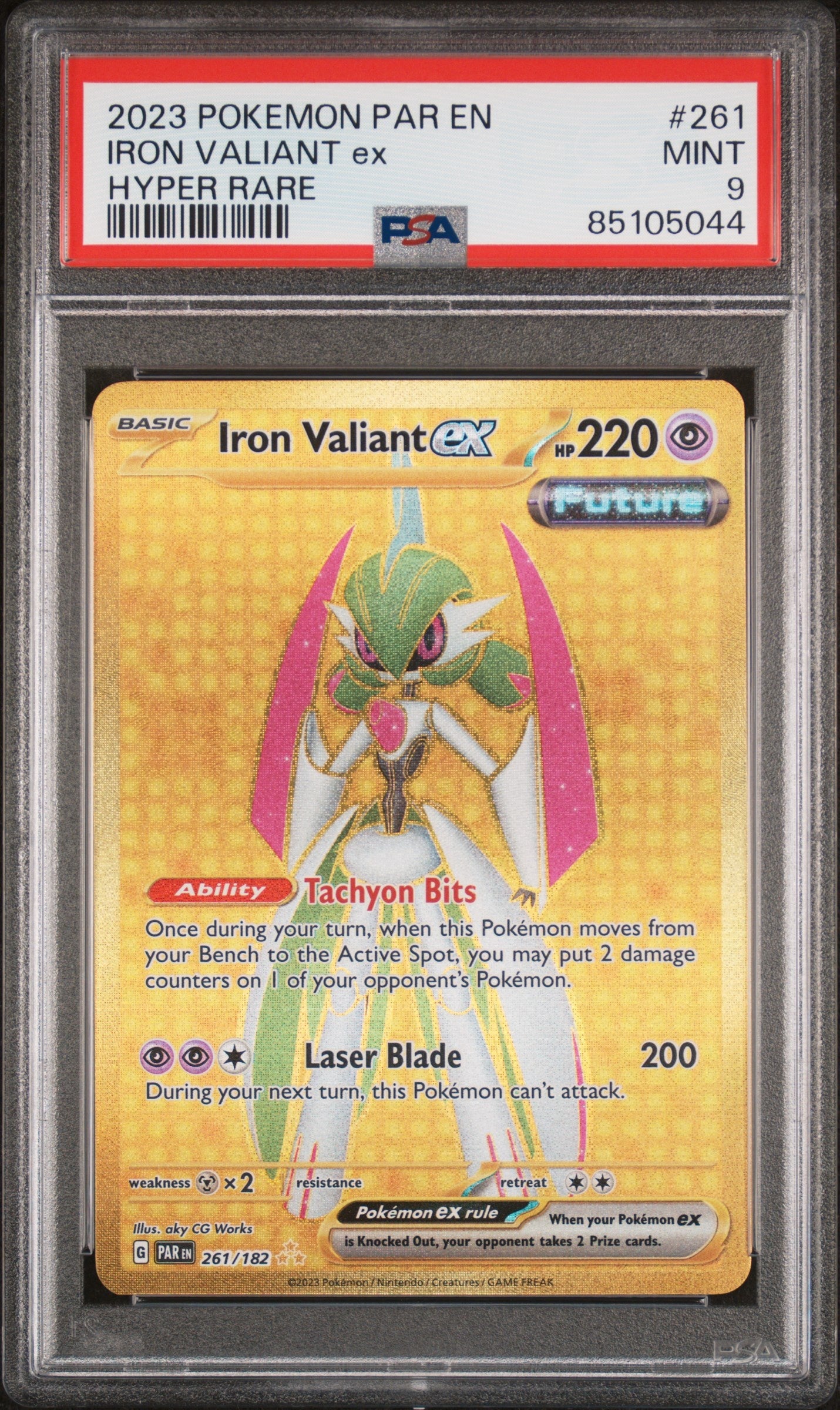 2023 Pokemon Par En-Paradox Rift 261 Iron Valiant Ex Hyper Rare