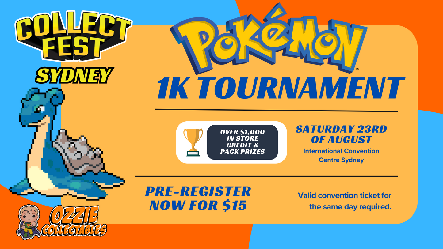 1k Pokémon Tournament at CollectFest SYDNEY 2025 Saturday 23rd August