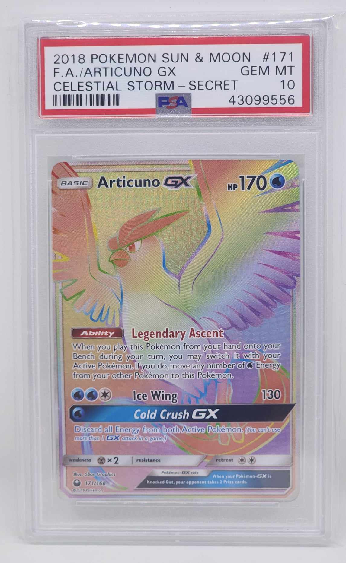 2018 Pokemon Sun & Moon Celestial Storm 171 Fa/Articuno Gx Celestial Storm-Secret