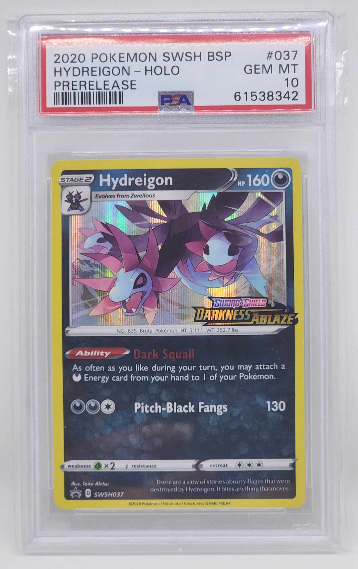 2020 Pokemon Swsh Black Star Promo 037 Hydreigon-Holo Prerelease