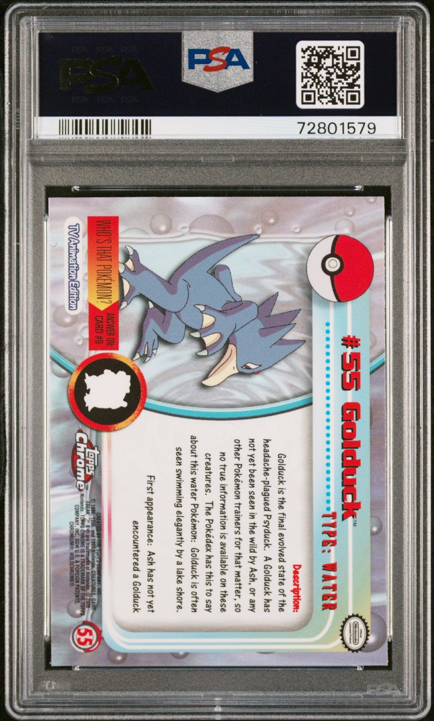 2000 Topps Chrome Pokemon T.V. 55 Golduck Pokemon T.V.