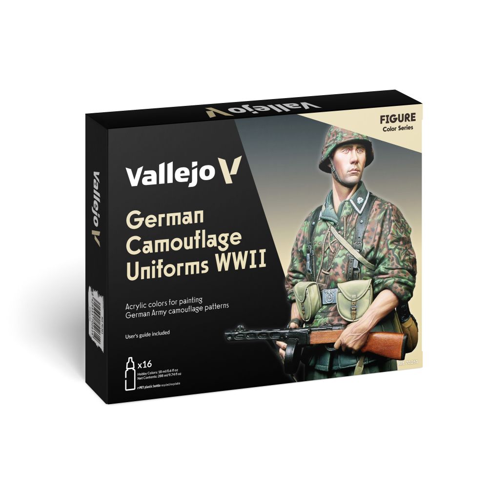 Vallejo - Model Colour - German Camouflage Uniforms Wwii Figure 16 Colour Set