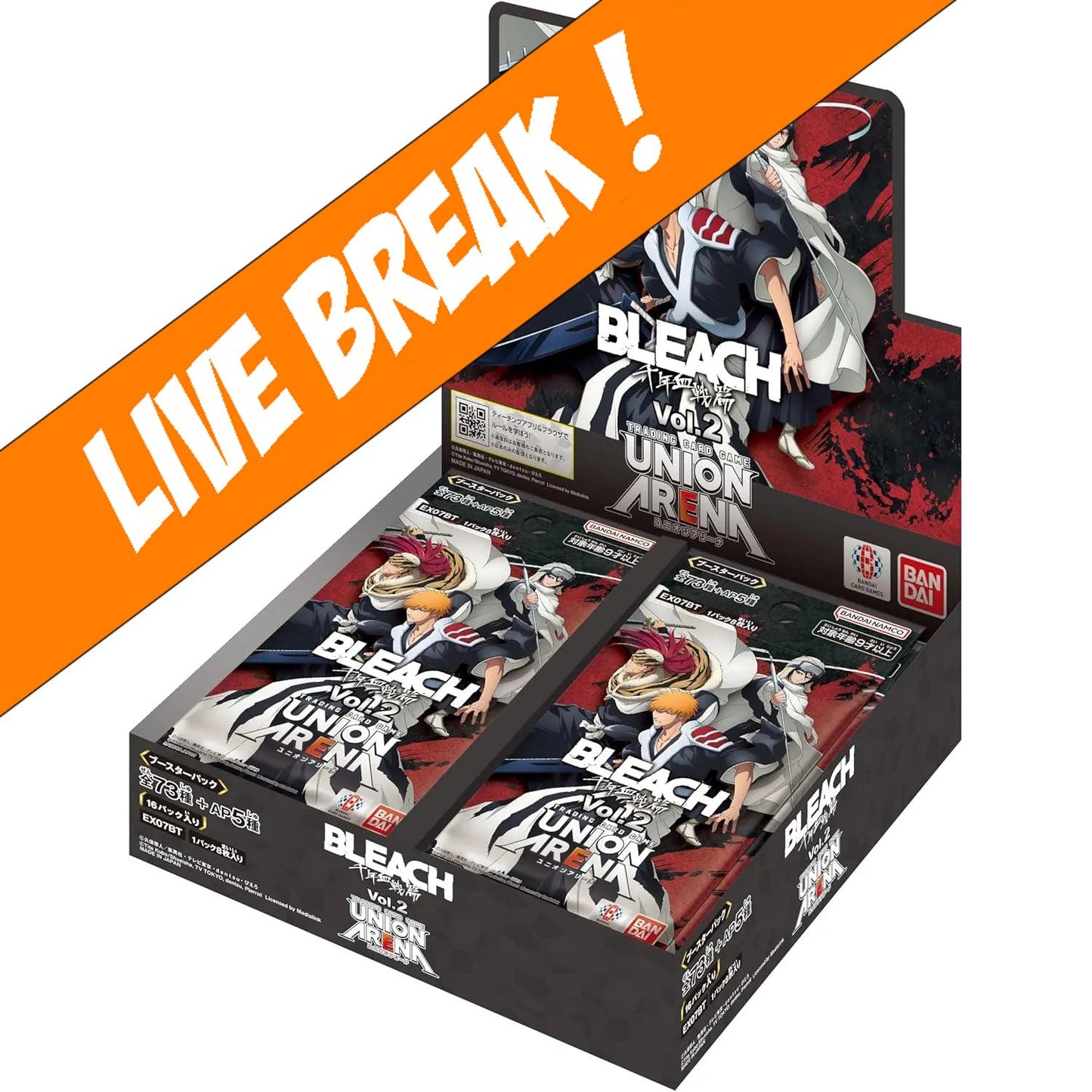 [ Live Break ] Union Arena TCG - Bleach Millennium ‫ Blood War Vol 2 EX07BT Booster Box [Japanese]