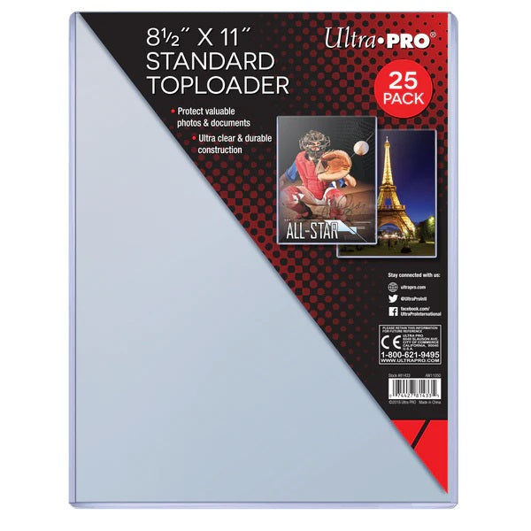 Ultra Pro: 8-1/2" X 11" Toploader 25ct