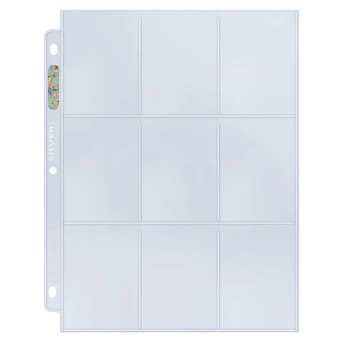 Ultra Pro: 9-Pocket Silver Series Page for Standard Size Cards - AMZ Bundle 25-count pack