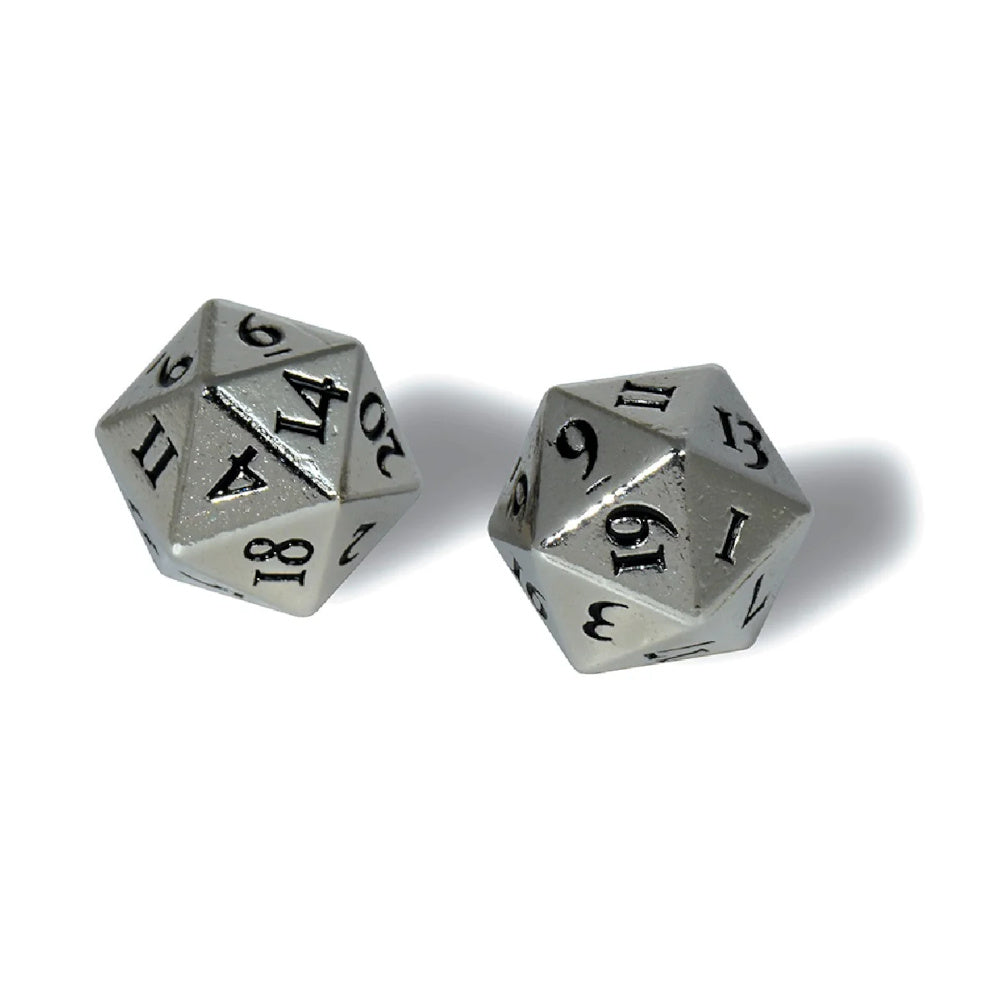 Ultra Pro: Heavy Metal D20 2-Dice Set - Chrome