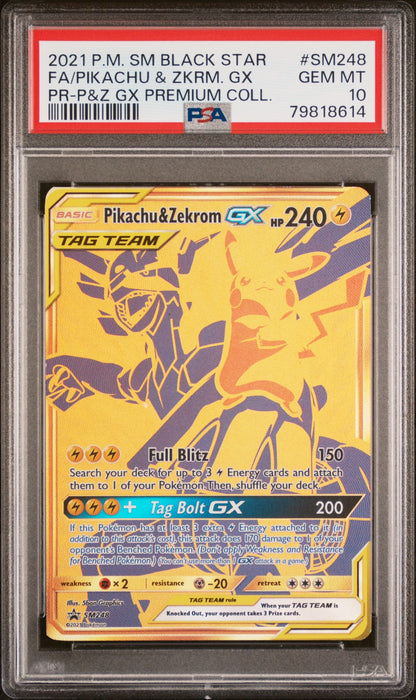 2021 Pokemon Sm Black Star Promo Sm248 Fa/Pikachu & Zkrm. Gx Pr-P&Z Gx Premium Coll.