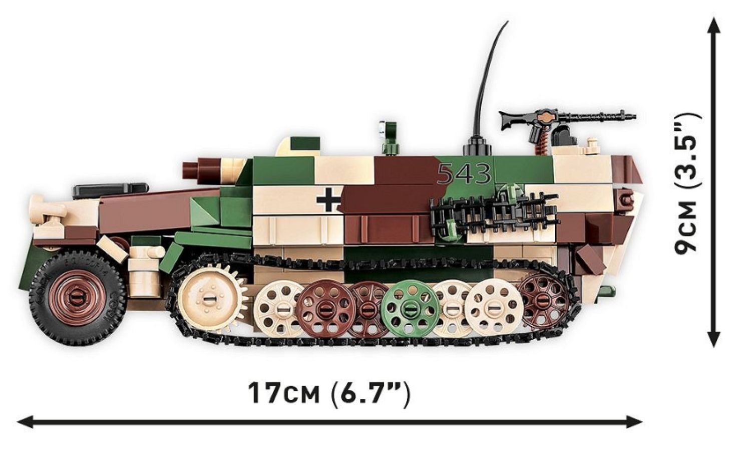 World War 2 - Sd.Kfz.251/9 Stummel Half-Track (485 Piece Kit)