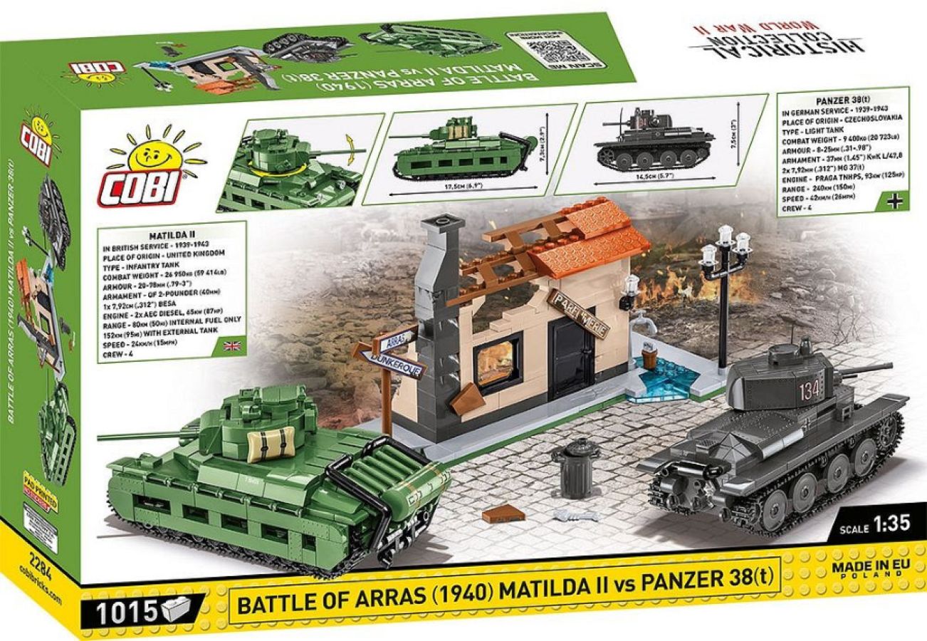 World War 2 - Matilda II & Panzer 38 (T) Diorama (1008 Piece Kit)