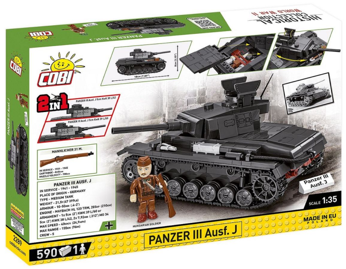 World War 2 - Panzer III Ausf.J (590 Piece Kit)