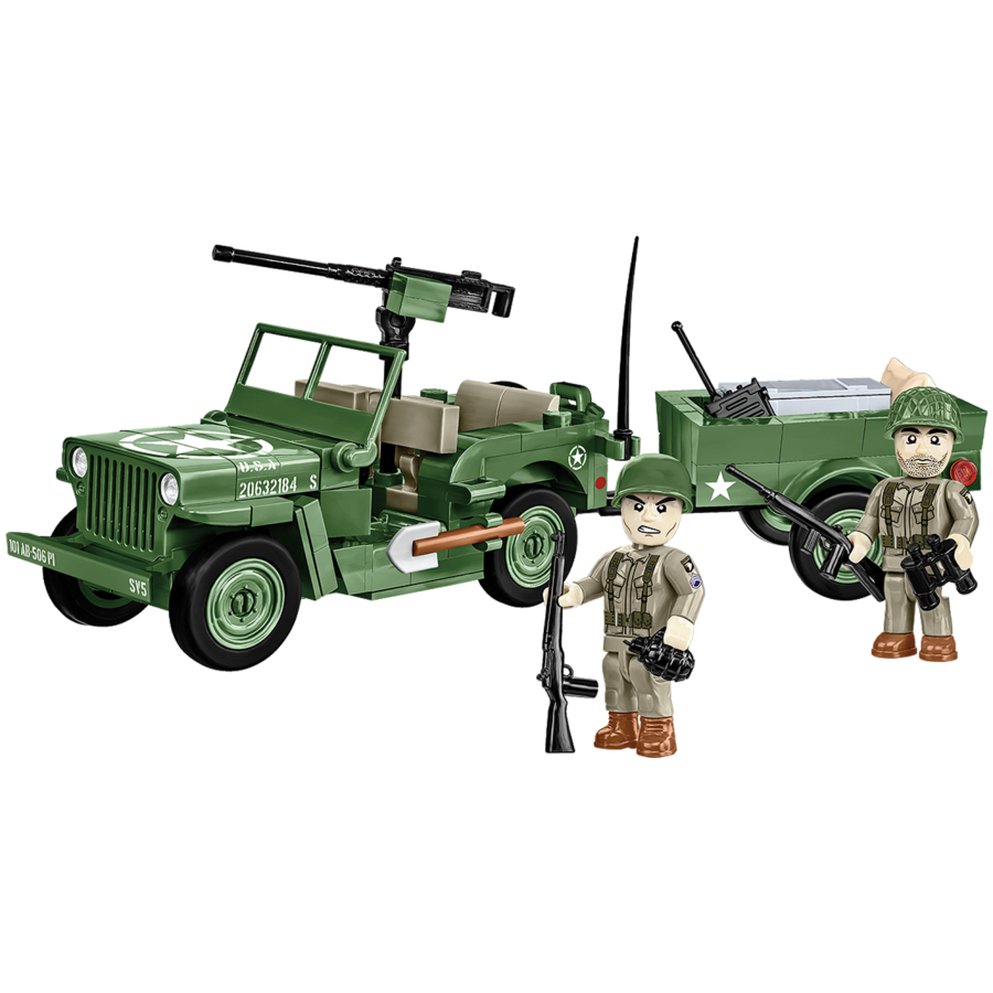 World War 2 - Willys MB & Trailer (200 Piece Kit)