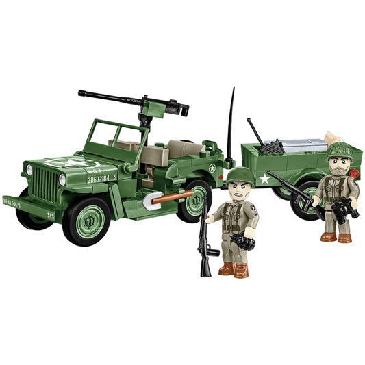 World War 2 - Willys MB & Trailer (200 Piece Kit)