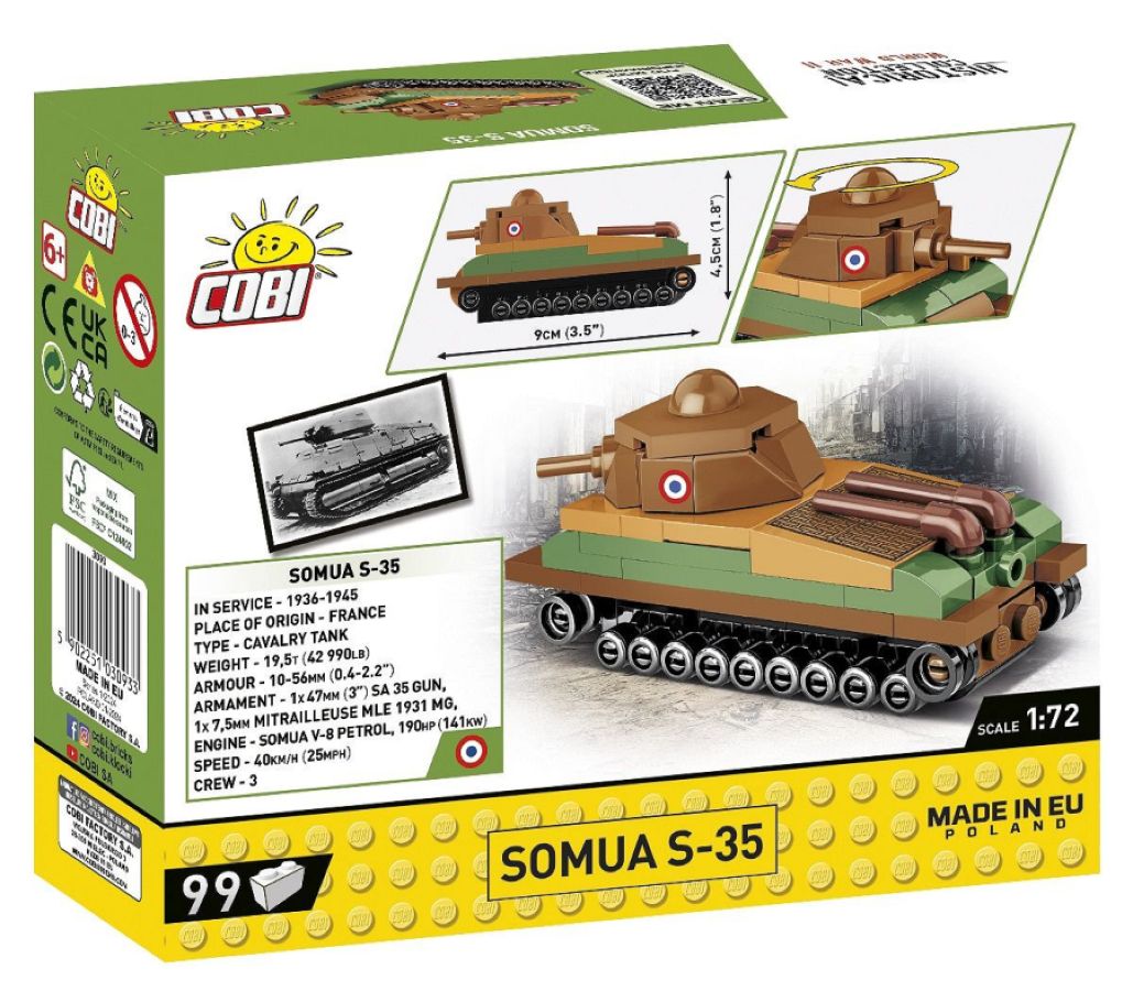 World War 2 - Somua S-35 Tank (99 Piece Kit)