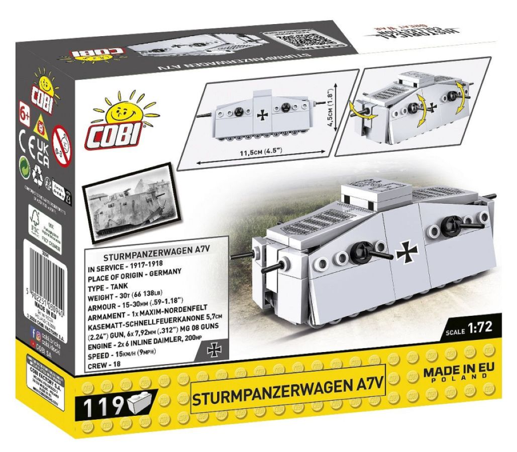 World War 2 - Sturmpanzerwagen A7V (119 Piece Kit)