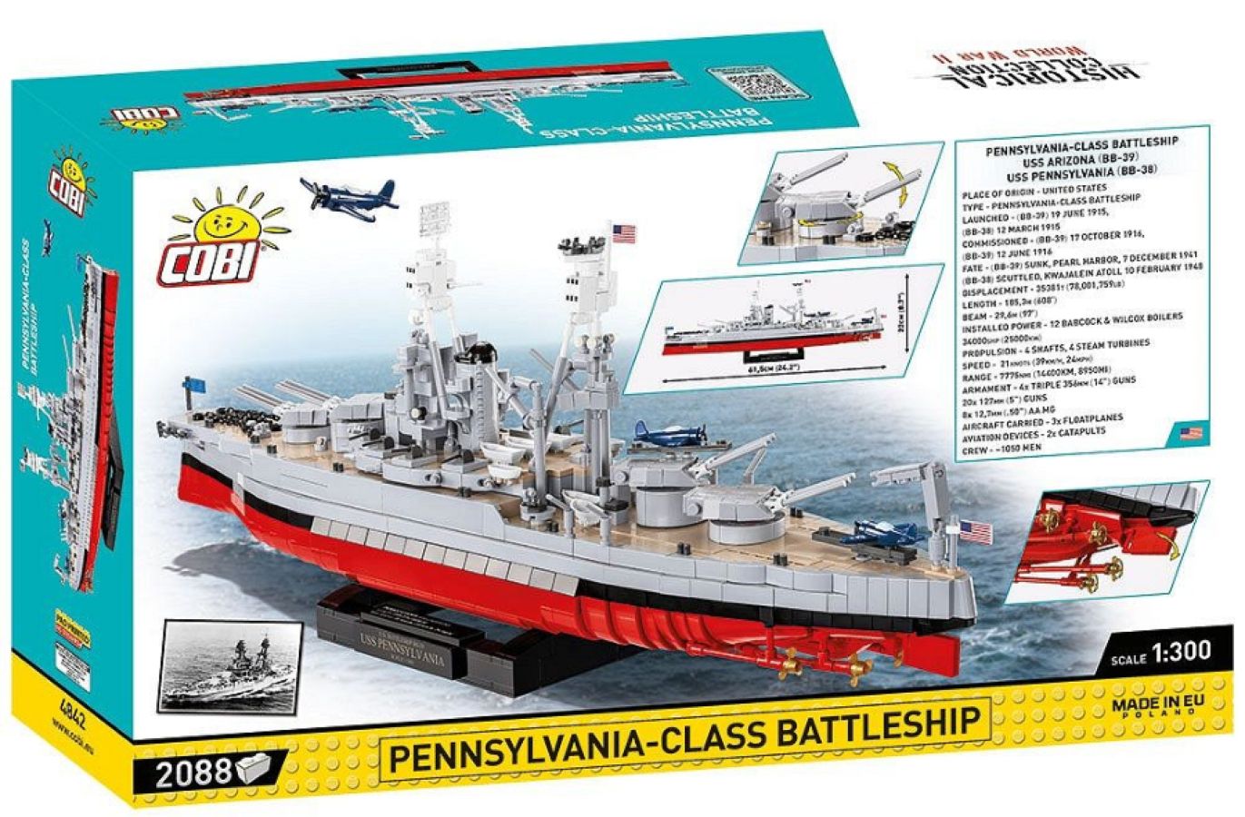 World War 2 - Pennsylvania Class Battleship - Executive Edition (2088 Piece Kit)