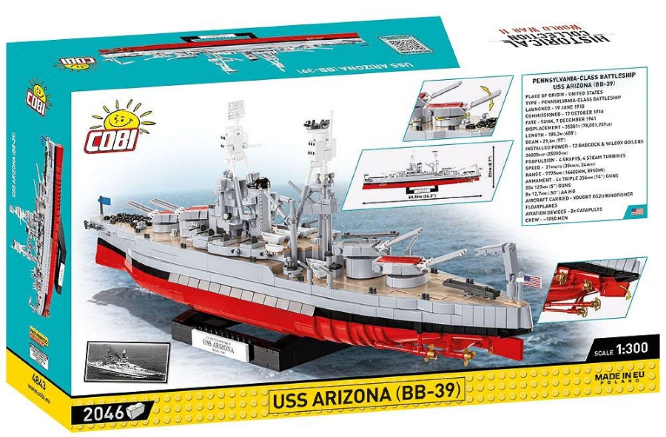 World War 2 - USS Arizona (BB-39) (2046 Piece Kit)