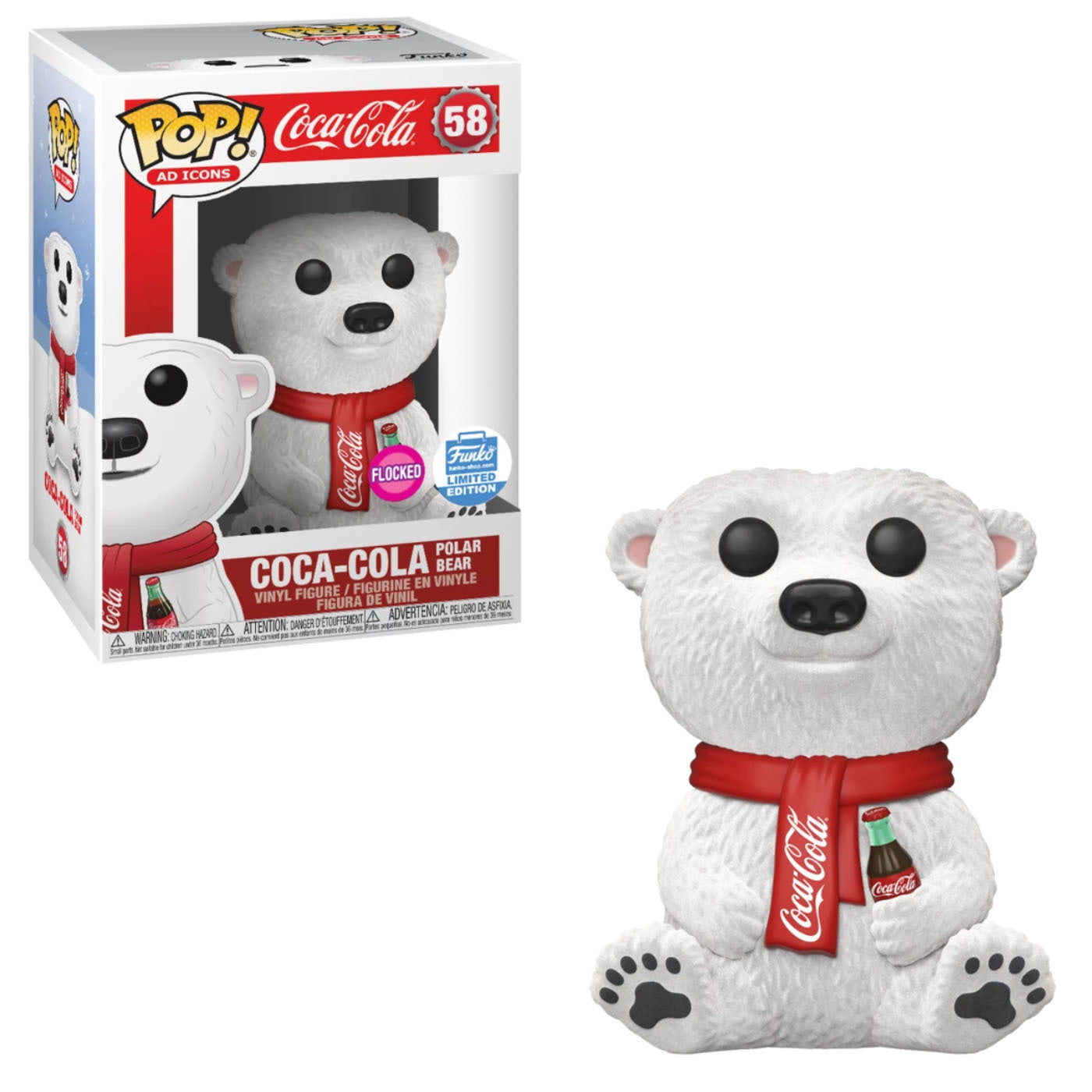 Coca- Cola - Coca- Cola Polar Bear (Flocked) Pop Vinyl #58