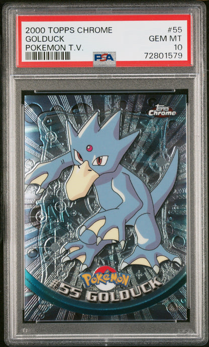 2000 Topps Chrome Pokemon T.V. 55 Golduck Pokemon T.V.