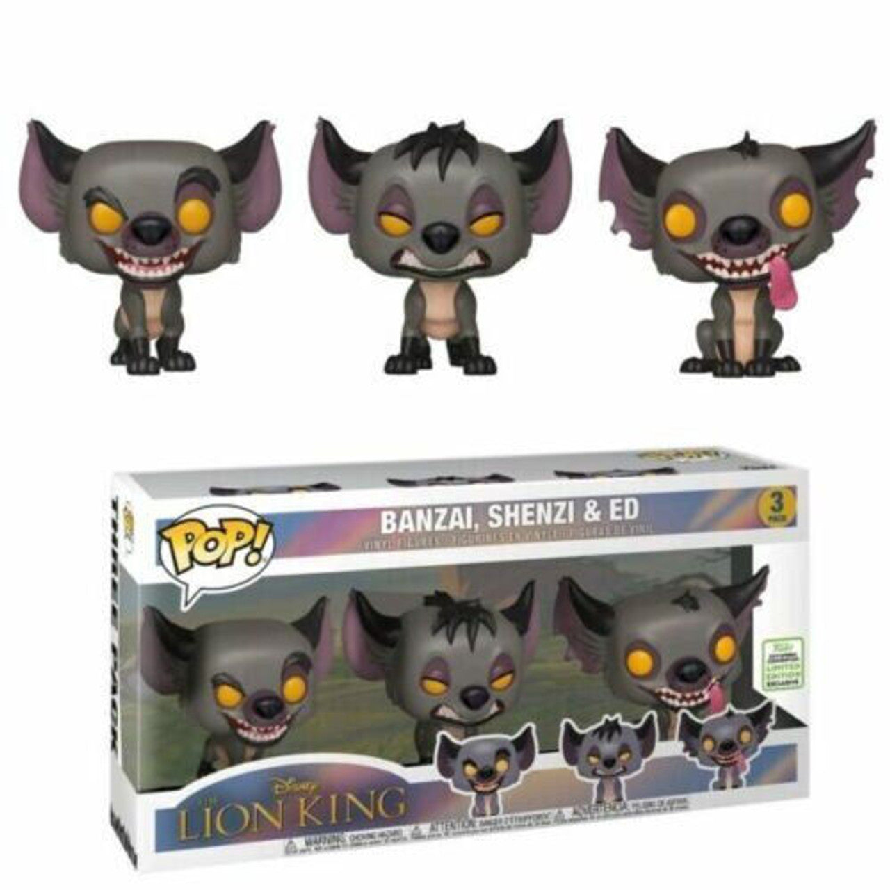 The Lion King - Banzai, Shenzi & Ed Hyenas 2019 Spring Convention Exclusive 3 pack Pop Vinyl