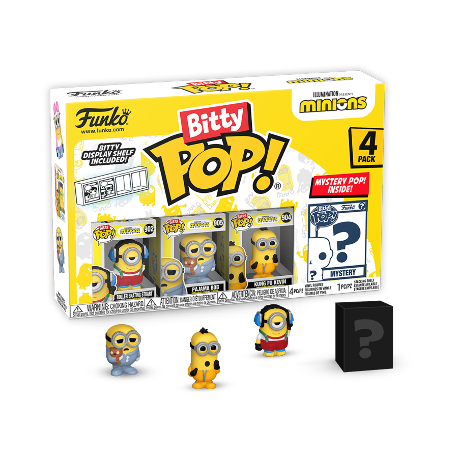 Minions - Roller Skating Stuart Bitty Pop! 4-Pack