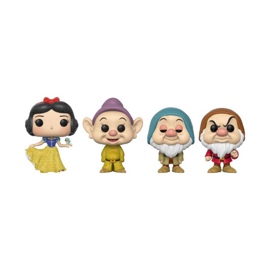 Snow White (1937) - Snow White, Dopey, Sleepy, Grumpy Exclusive Diamond Glitter Pop! 4-Pack