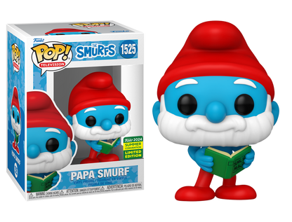 The Smurfs - Papa Smurf (with Book) SDCC 2024 Summer Convention Shared Exclusive Pop! Vinyl