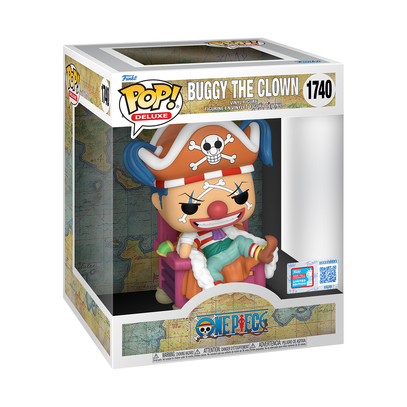 One Piece - Buggy on Throne  NYCC 2024 Fall Convention Shared Exclusive Pop! Vinyl Deluxe