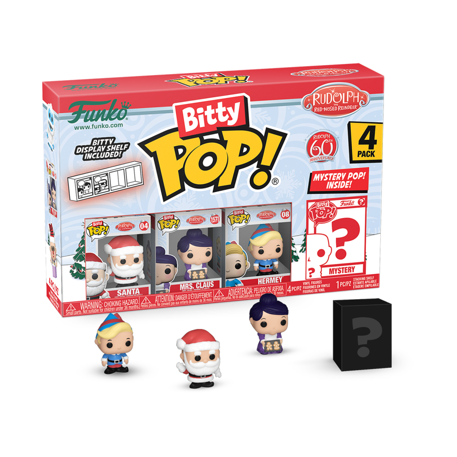 Rudolph- Santa Bitty Pop! 4-Pack