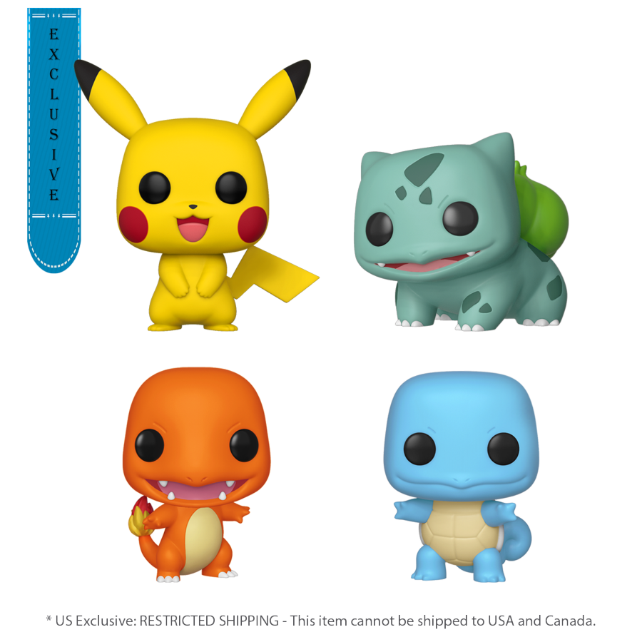 Pokemon - Starters US Exclusive Pop! Vinyl 4-Pack