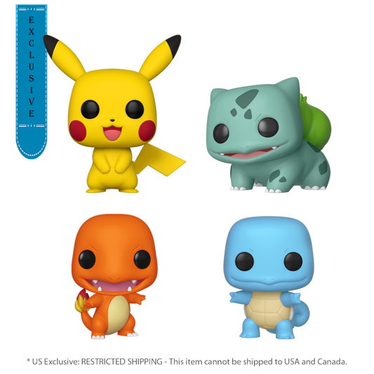 Pokemon - Starters US Exclusive Pop! Vinyl 4-Pack