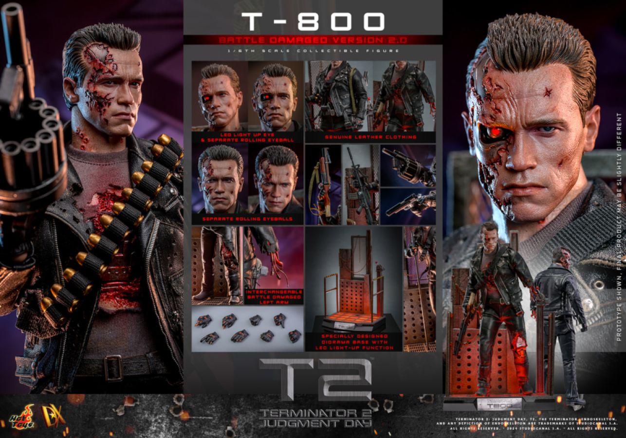 Terminator 2: Judgement Day - T-800 (Battle Damaged 2.0) 1:6 Scale Collectable Action Figure