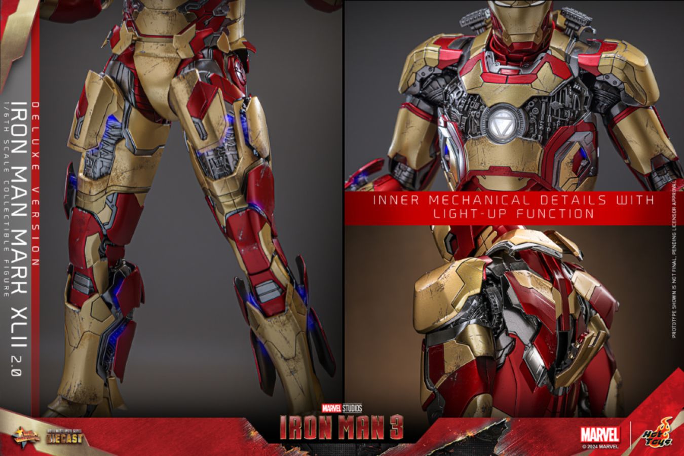 Iron Man 3 - Iron Man Mk 42 (2.0) Deluxe 1:6 Scale Collectable Action Figure