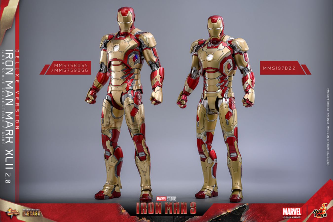 Iron Man 3 - Iron Man Mk 42 (2.0) Deluxe 1:6 Scale Collectable Action Figure