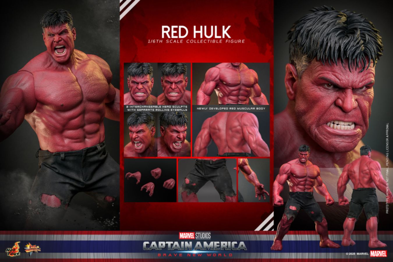 Captain America: Brave New World - Red Hulk 1:6 Scale Collectable Action Figure