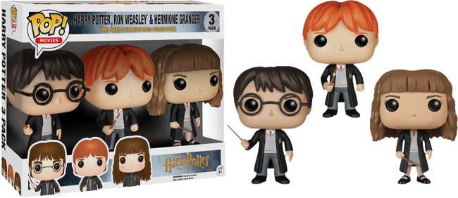 Harry Potter  - Harry, Ron & Hermione 3 Pack Pop Vinyl