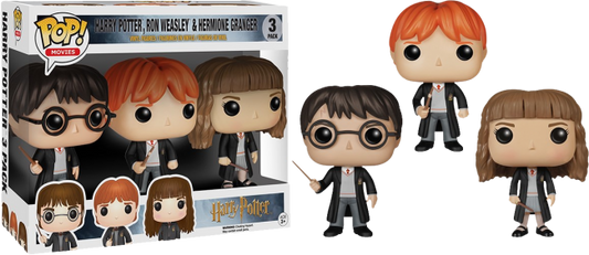 Harry Potter  - Harry, Ron & Hermione 3 Pack Pop Vinyl