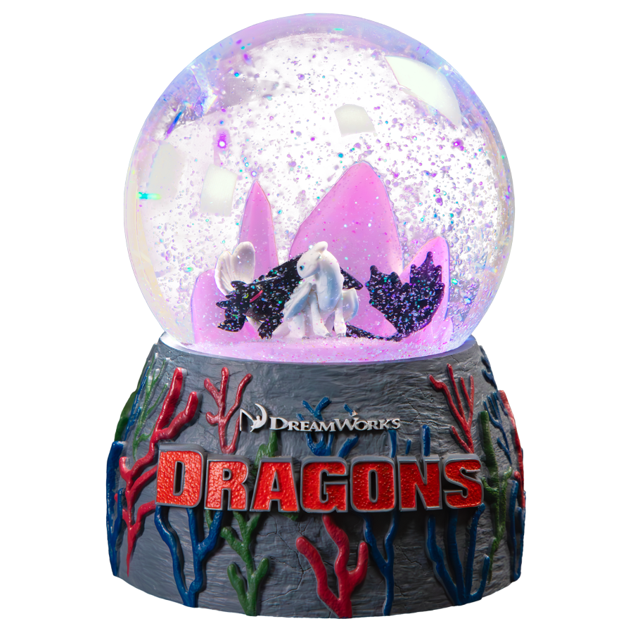 How to Train your Dragon - Toothless & Light Fury Light-up Snowglobe