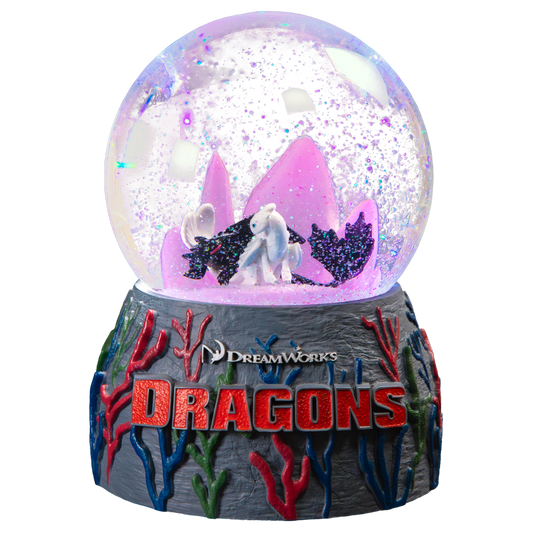 How to Train your Dragon - Toothless & Light Fury Light-up Snowglobe