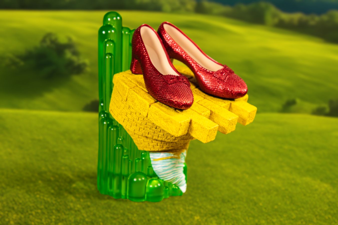 Wizard of Oz - Scaled Ruby Slippers Statuette on light-up Stand