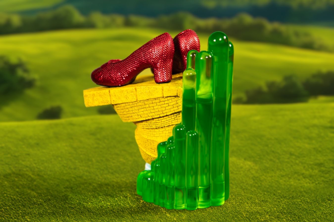 Wizard of Oz - Scaled Ruby Slippers Statuette on light-up Stand