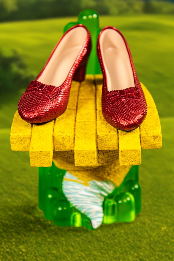 Wizard of Oz - Scaled Ruby Slippers Statuette on light-up Stand